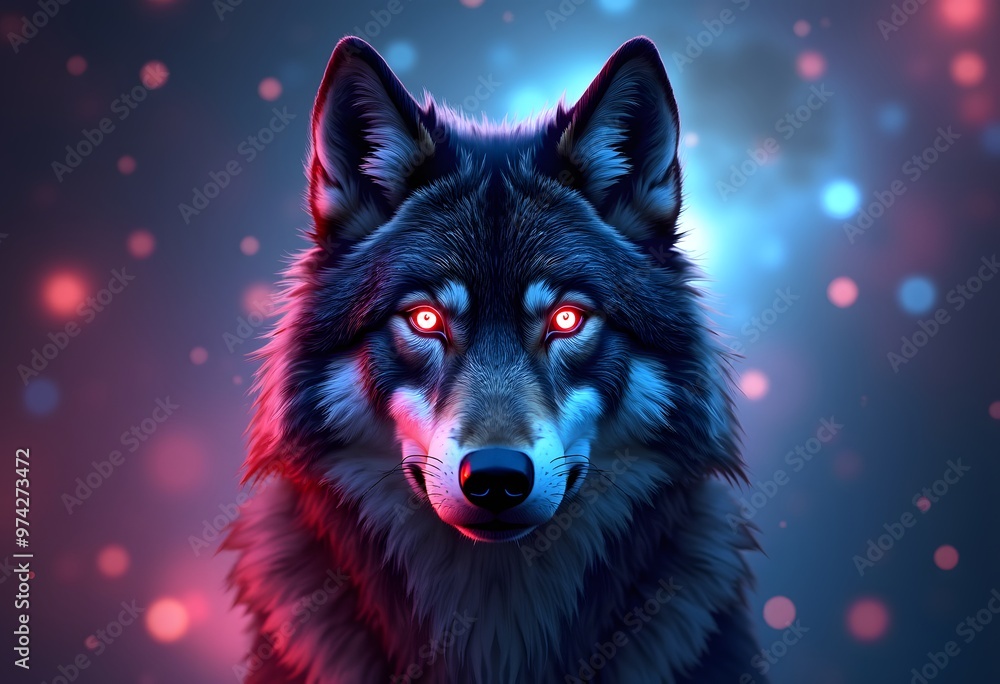 Wolf with Red Eyes Wolf with Red Eyes