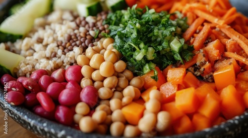 Vibrant Vegetable Bowl with Quinoa and Chickpeas