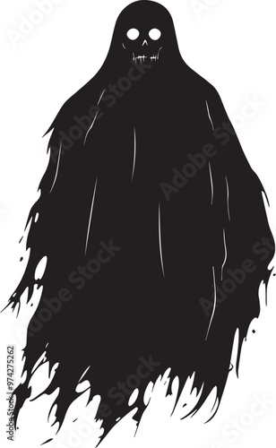 Halloween Ghost sheet vector silhouette black