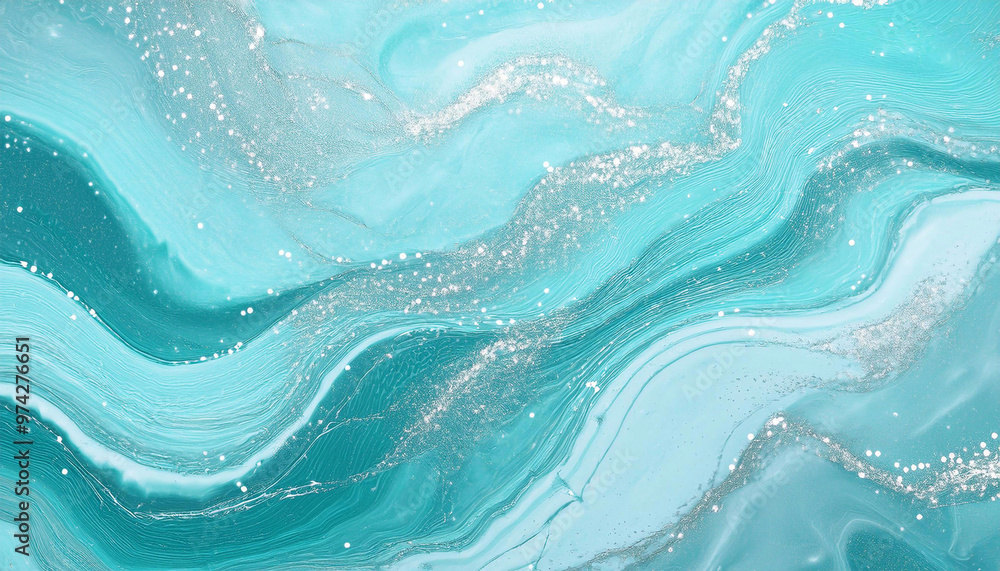 Fototapeta premium Tło abstrakcyjne do projektu, tekstura marmuru, zielony kolor, wzór w kształcie fal, tapeta