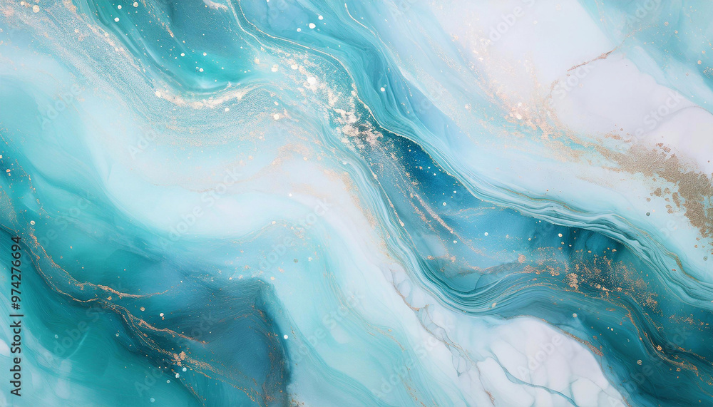 Fototapeta premium Tło abstrakcyjne do projektu, tekstura marmuru, niebieski kolor, wzór w kształcie fal, tapeta