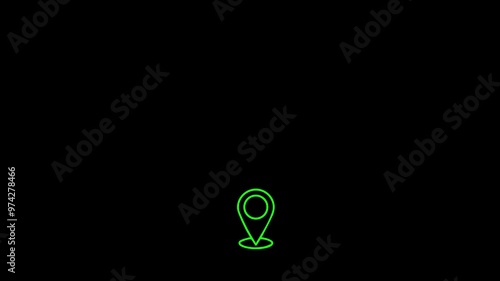 location icon on black background 