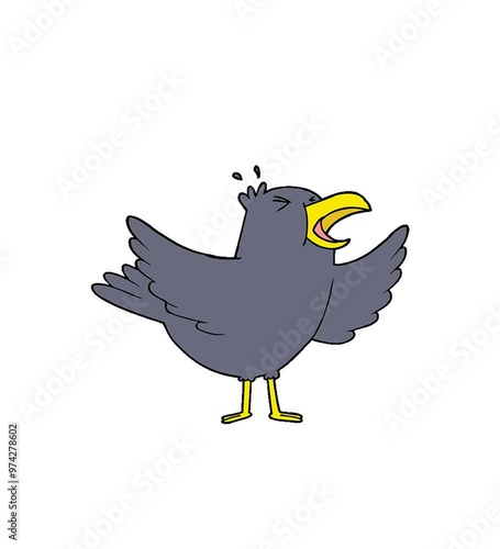 cartoon squawking bird photo