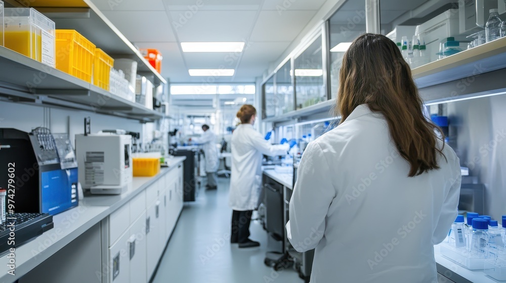 Researchers Examining Samples in Scientific Laboratory Researchers Examining Samples in Scientific Laboratory