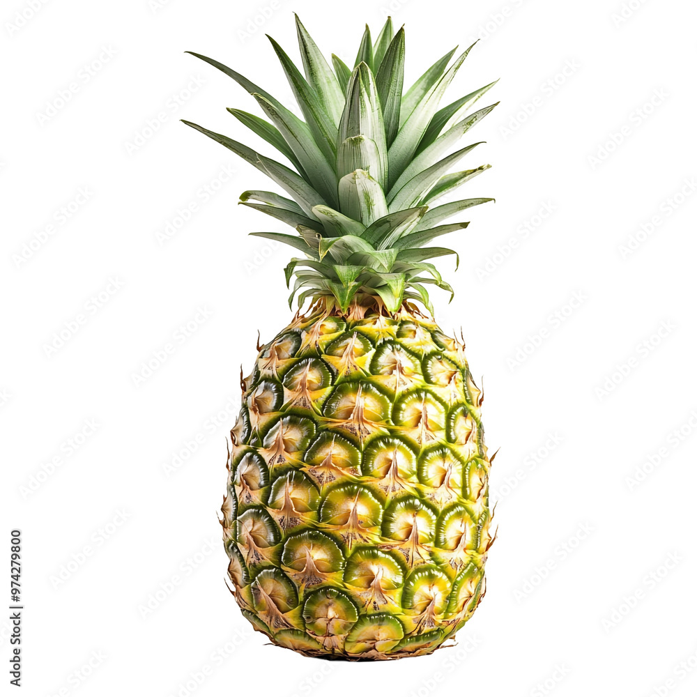 Fototapeta premium A whole pineapple isolated in transparent background