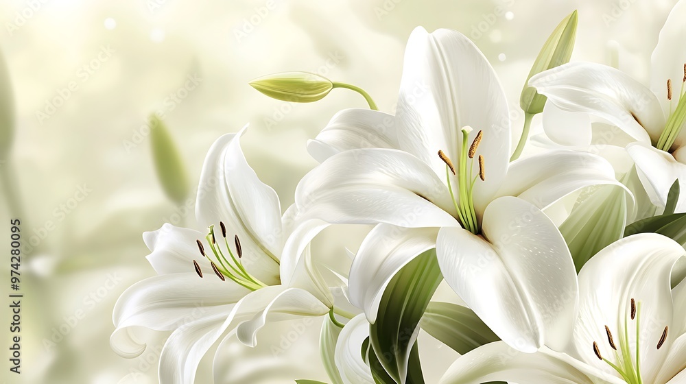 Obraz premium White Lilies Bouquet