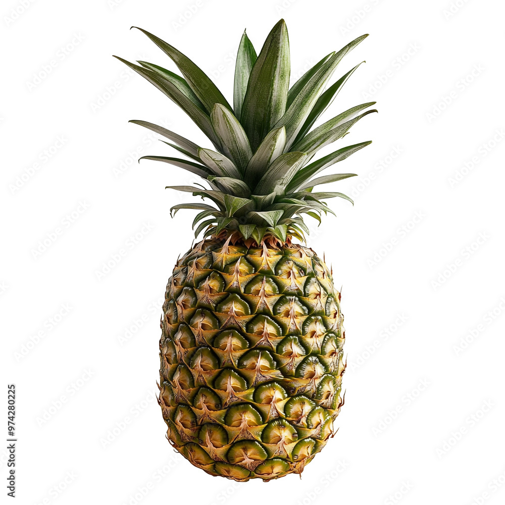 Fototapeta premium A whole pineapple isolated in transparent background