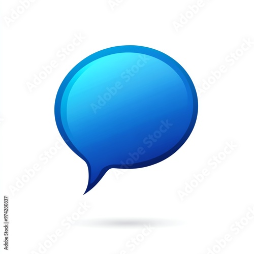 A chat bubble symbol, mental health counseling, flat design, blue and white, isolated on white background