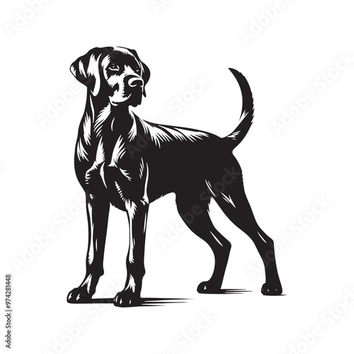 Simplified dog silhouette for versatile digital and print media - Dog illustration - minimallest dog vector
