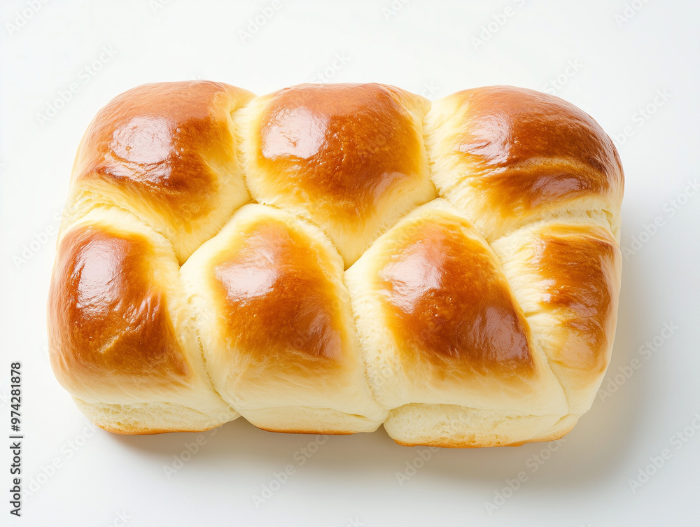 Brioche, top view, studio lighting, high-resolution photography, white background Brioche, top view, studio lighting, high-resolution photography, white background