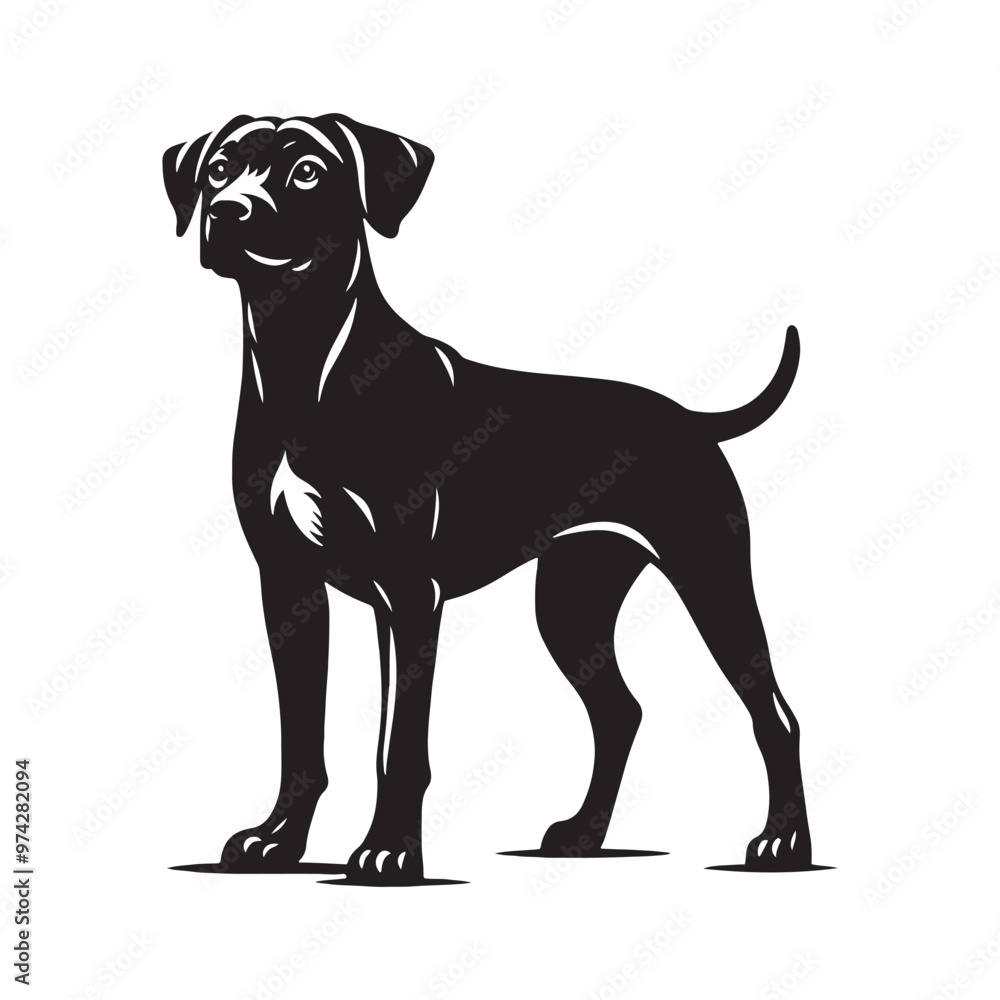 Obraz premium Simplified dog silhouette for various digital and creative projects - Dog black vector 