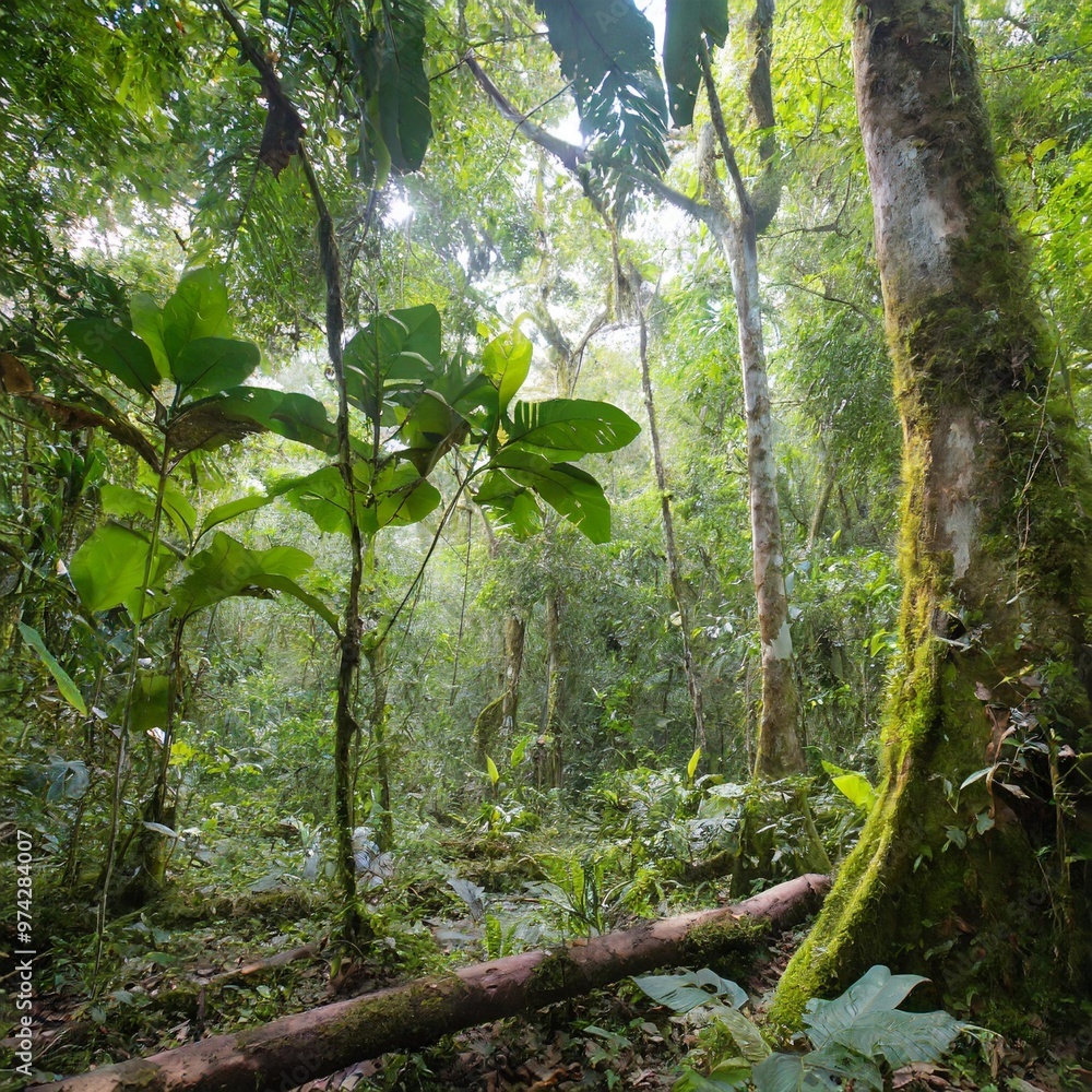 Naklejka premium Lush Tropical Rainforests of the Amazon, Teeming with Biodiversity