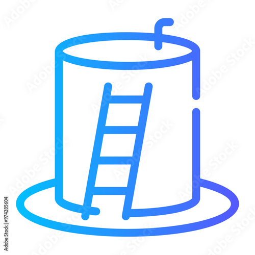 water tank Line Gradient Icon