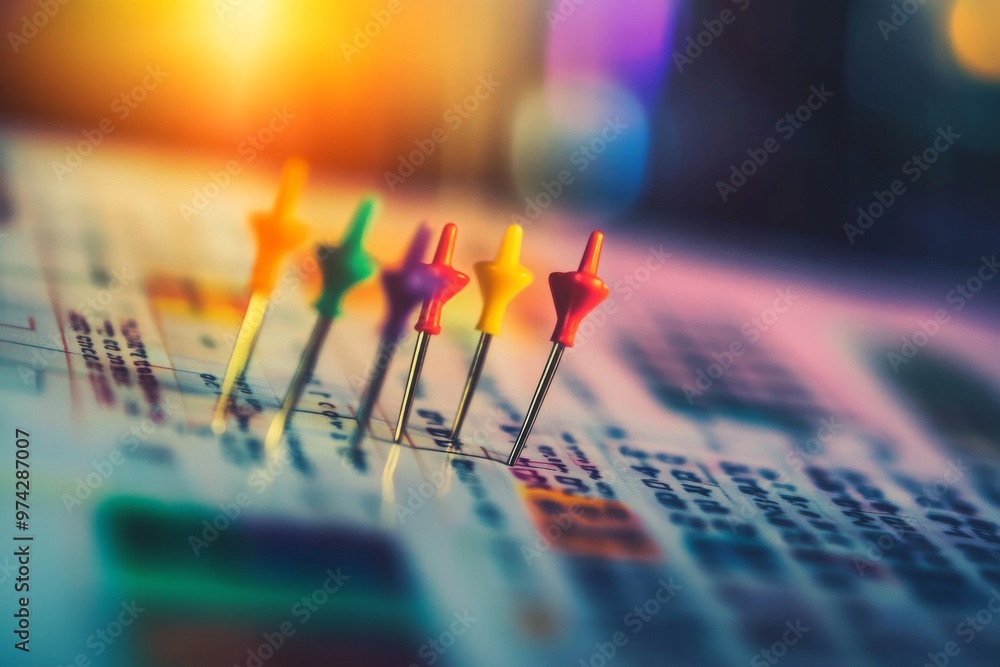 Colorful Pushpins on a Calendar Colorful Pushpins on a Calendar