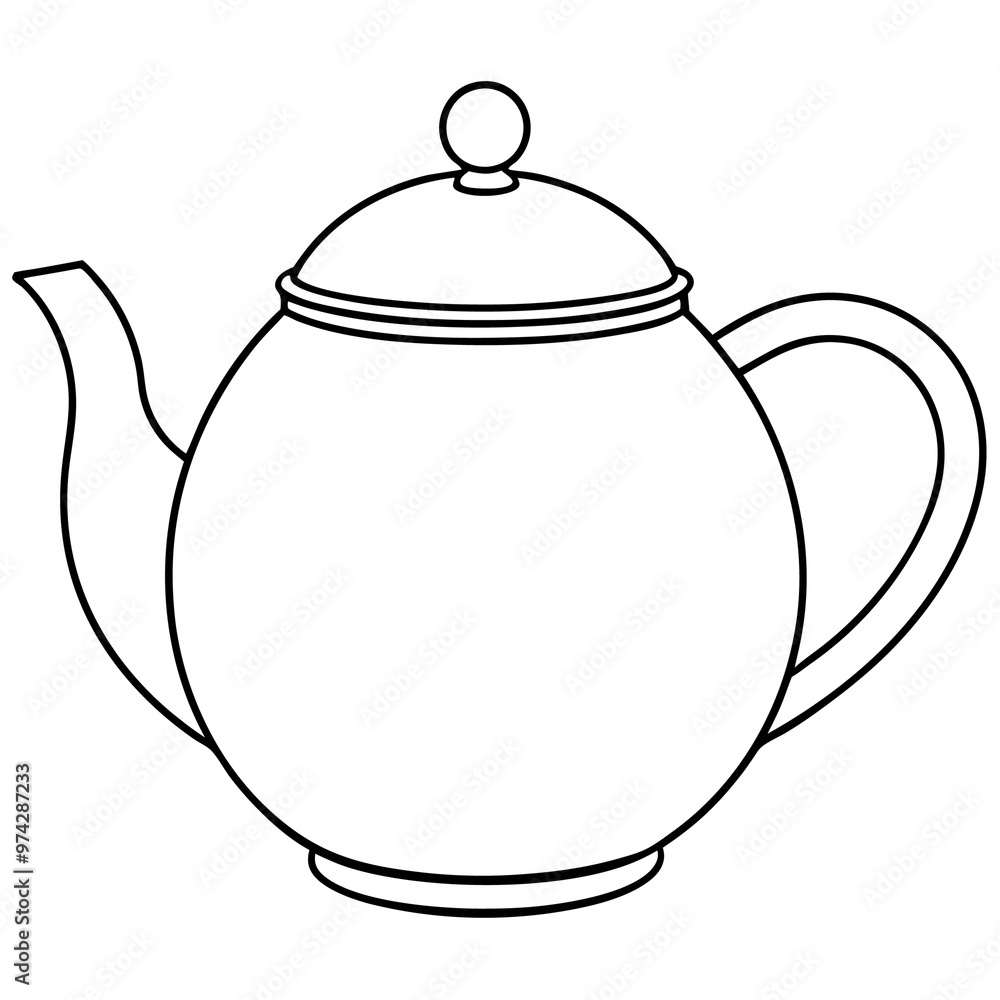 teapot outline coloring book page line art drawing teapot outline coloring book page line art drawing