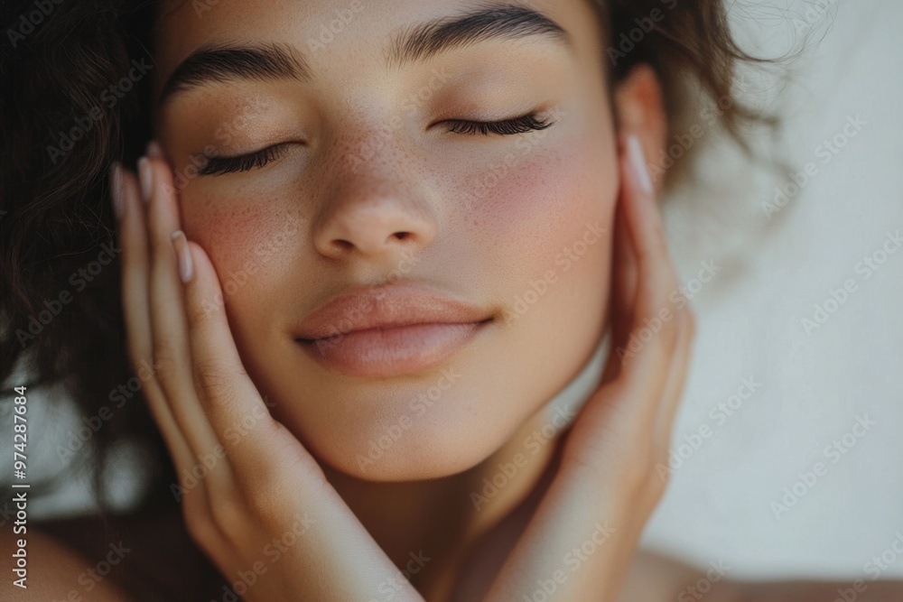 Close-up Portrait of a Woman with Eyes Closed Close-up Portrait of a Woman with Eyes Closed