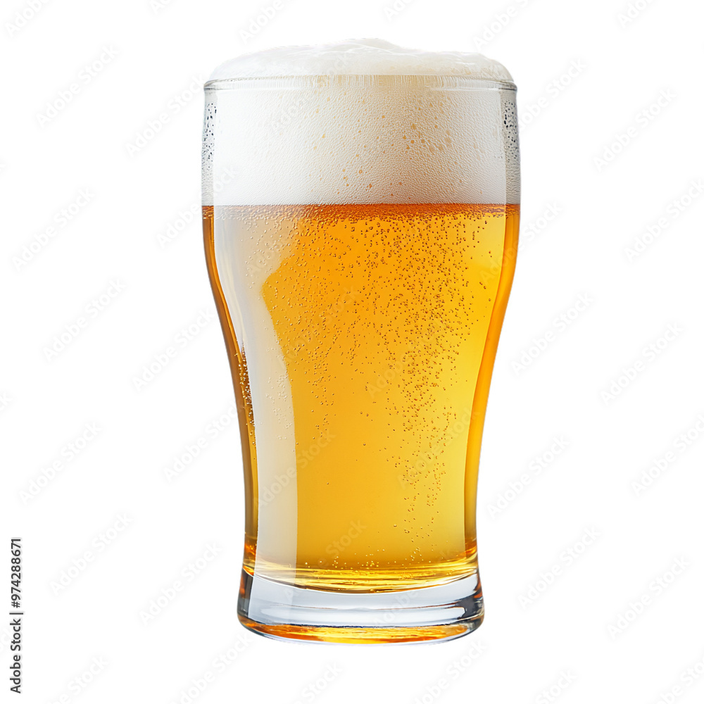 A Cold Glass of Beer with Heady Foam for Refreshment A Cold Glass of Beer with Heady Foam for Refreshment