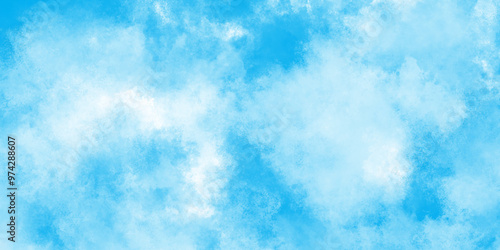 Vibrant clear blue sky with puffy and blurry natural clear clouds, The summer is colorful clearing day Good weather with natural clouds, Abstract blue color clouds background.