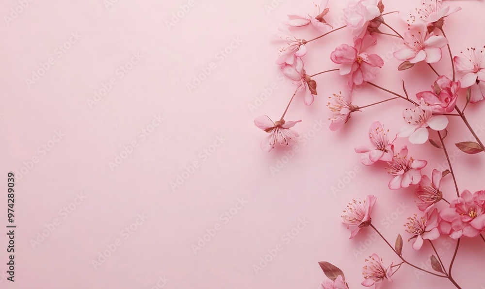 Pink Flowers on a Pink Background for a Feminine Design Pink Flowers on a Pink Background for a Feminine Design