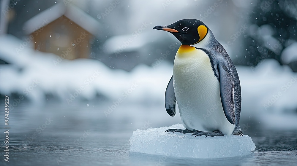 Fototapeta premium penguin on the snow