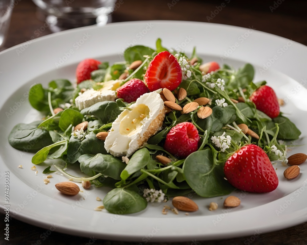 Fresh Spinach Salad with Berries and Goat Cheese Fresh Spinach Salad with Berries and Goat Cheese