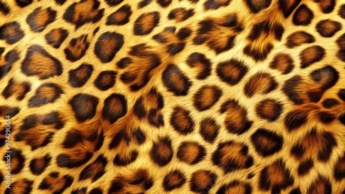 Vibrant leopard skin pattern featuring warm golden tones, dark spots, and soft, subtle texture, evoking a sense of