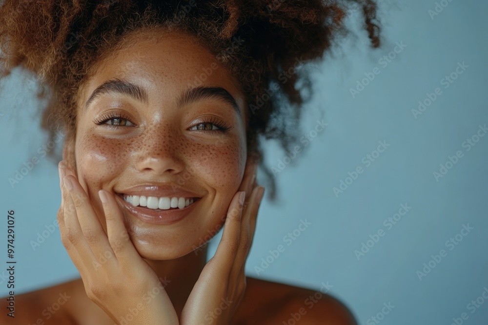 Portrait of a Smiling Young Woman with Freckles Portrait of a Smiling Young Woman with Freckles
