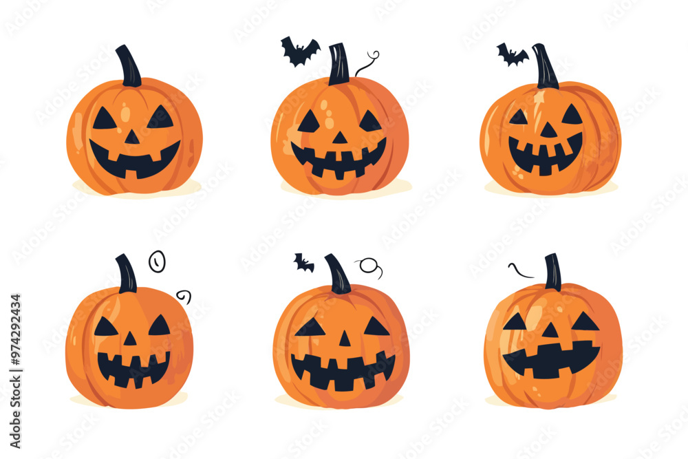 Set of Halloween Pumpkins Set of Halloween Pumpkins