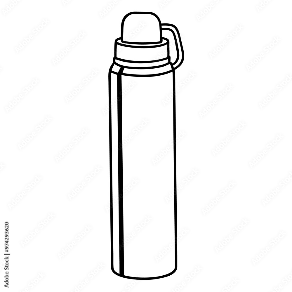 thermos bottle outline coloring book page line art drawing thermos bottle outline coloring book page line art drawing
