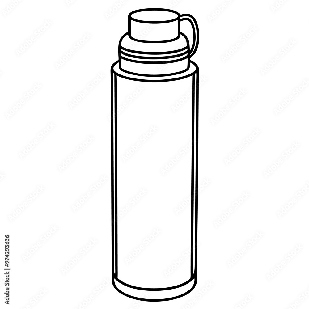 thermos bottle outline coloring book page line art drawing thermos bottle outline coloring book page line art drawing