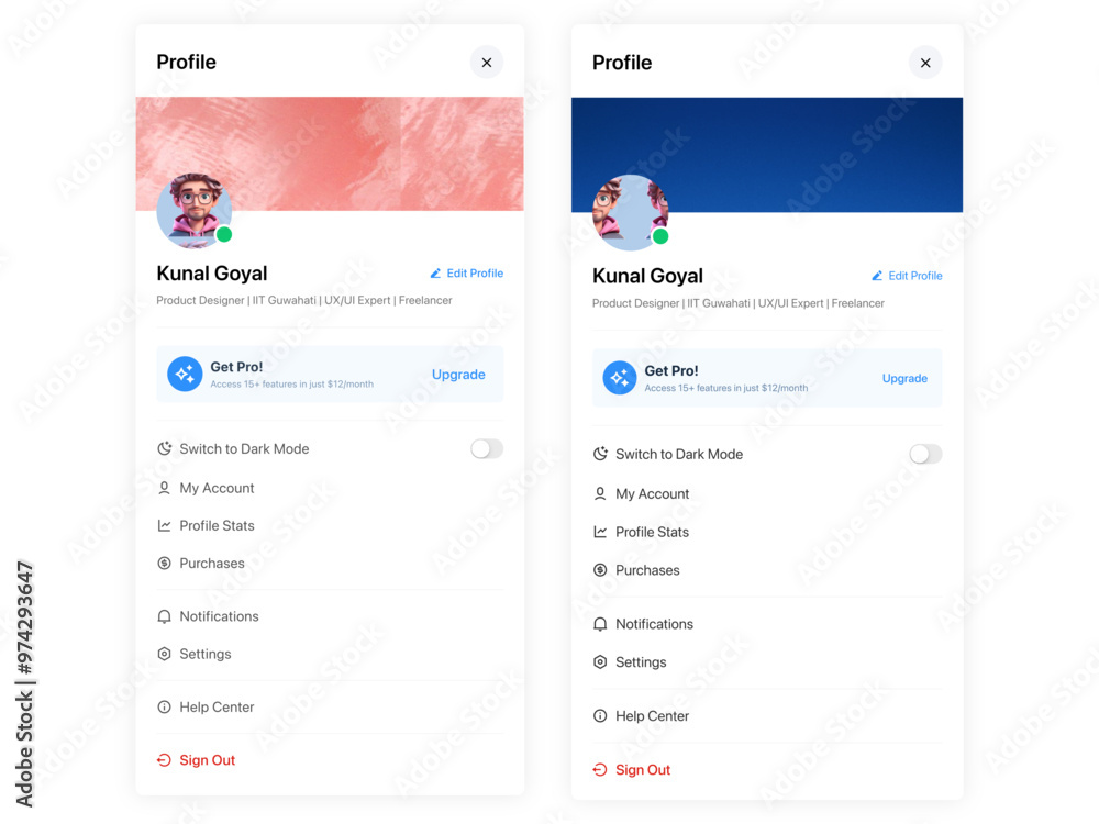 Profile Settings Web App UI Design Profile Settings Web App UI Design
