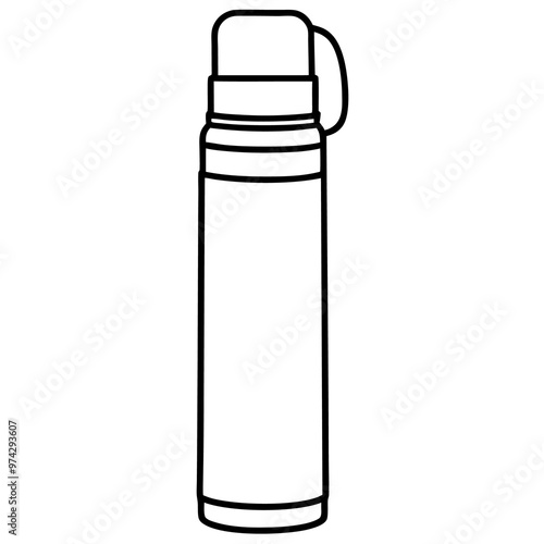 thermos bottle outline coloring book page line art drawing