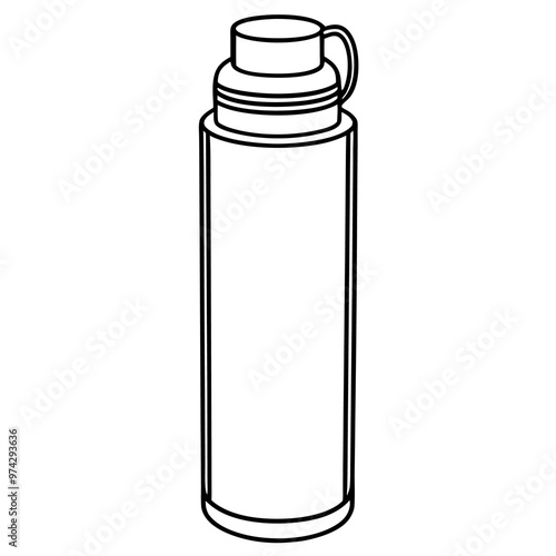 thermos bottle outline coloring book page line art drawing