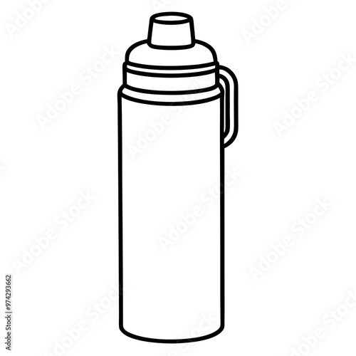 thermos bottle outline coloring book page line art drawing