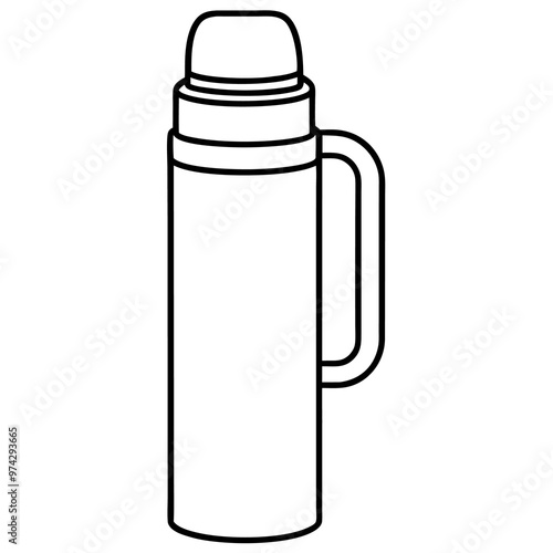 thermos bottle outline coloring book page line art drawing