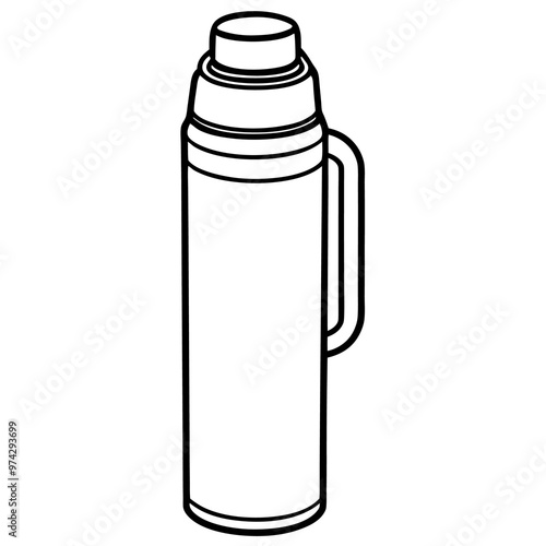 thermos bottle outline coloring book page line art drawing