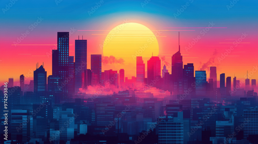 Cityscape Sunset. Cityscape Sunset.