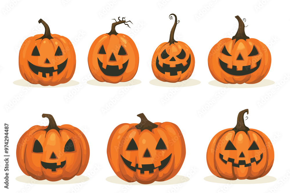 Set of Halloween Pumpkins Set of Halloween Pumpkins