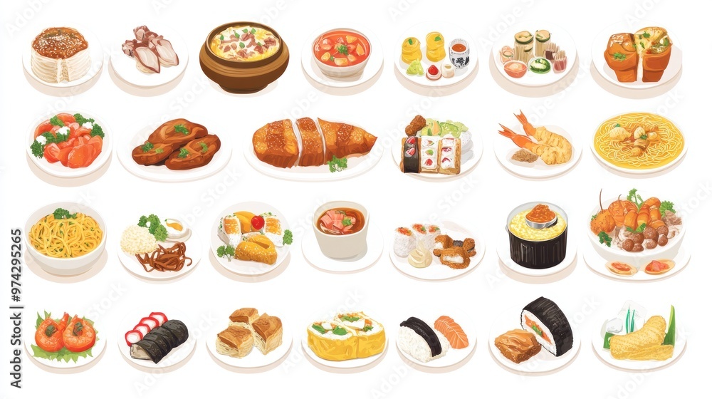 Collection of Asian Cuisine Dishes Collection of Asian Cuisine Dishes