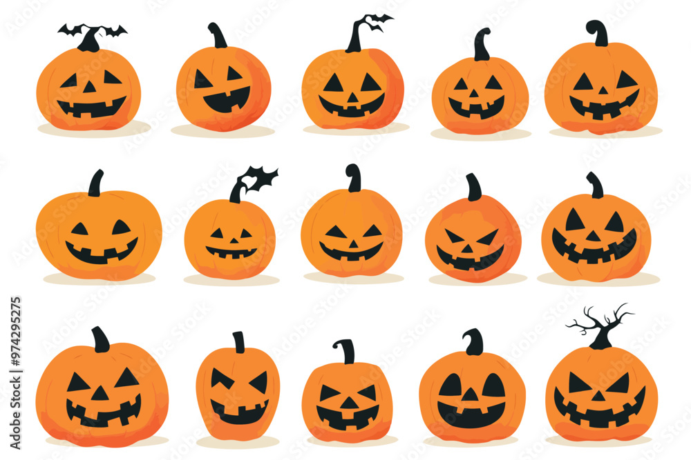 Set of Halloween Pumpkins Set of Halloween Pumpkins