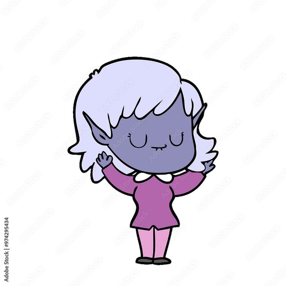 happy cartoon elf girl happy cartoon elf girl