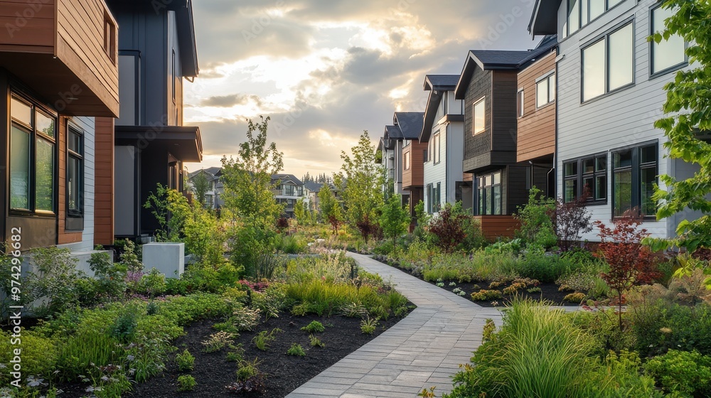 Serene Urban Sanctuary: Tranquil Townhomes and Idyllic Landscaping Serene Urban Sanctuary: Tranquil Townhomes and Idyllic Landscaping