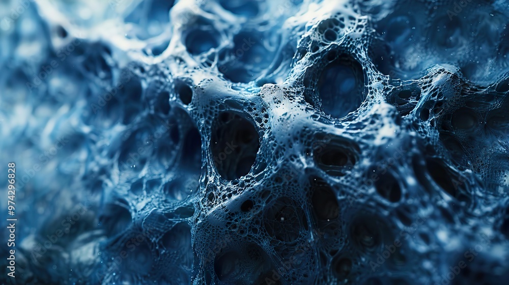 Abstract Blue Organic Texture: A Microscopic View of Science Abstract Blue Organic Texture: A Microscopic View of Science