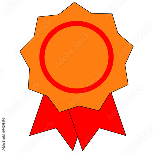 gold medal with ribbon vector
