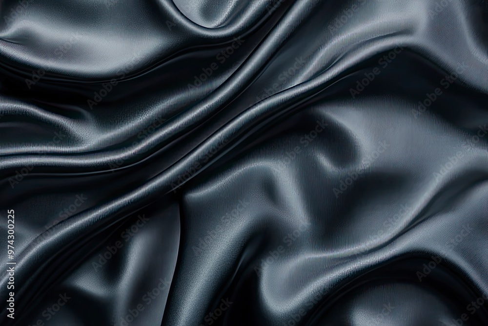 Black gray satin dark fabric texture luxurious shiny that is abstract silk cloth panorama background with patterns soft waves blur beautiful , ai Black gray satin dark fabric texture luxurious shiny that is abstract silk cloth panorama background with patterns soft waves blur beautiful , ai