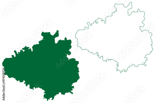 Chikkaballapura district (Karnataka State, Republic of India, Bangalore Division) map vector illustration, scribble sketch Chikkaballapura map