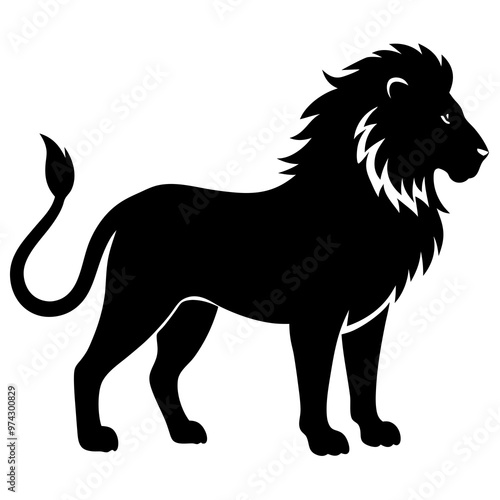 vector lion silhouette black animal