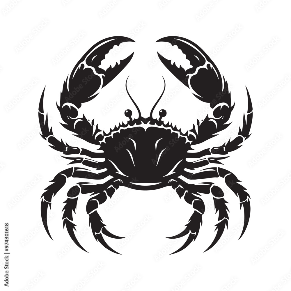 Detailed crab silhouette for versatile design needs - Crab illustration - minimallest crab vector
Detailed crab silhouette for versatile design needs - Crab illustration - minimallest crab vector
