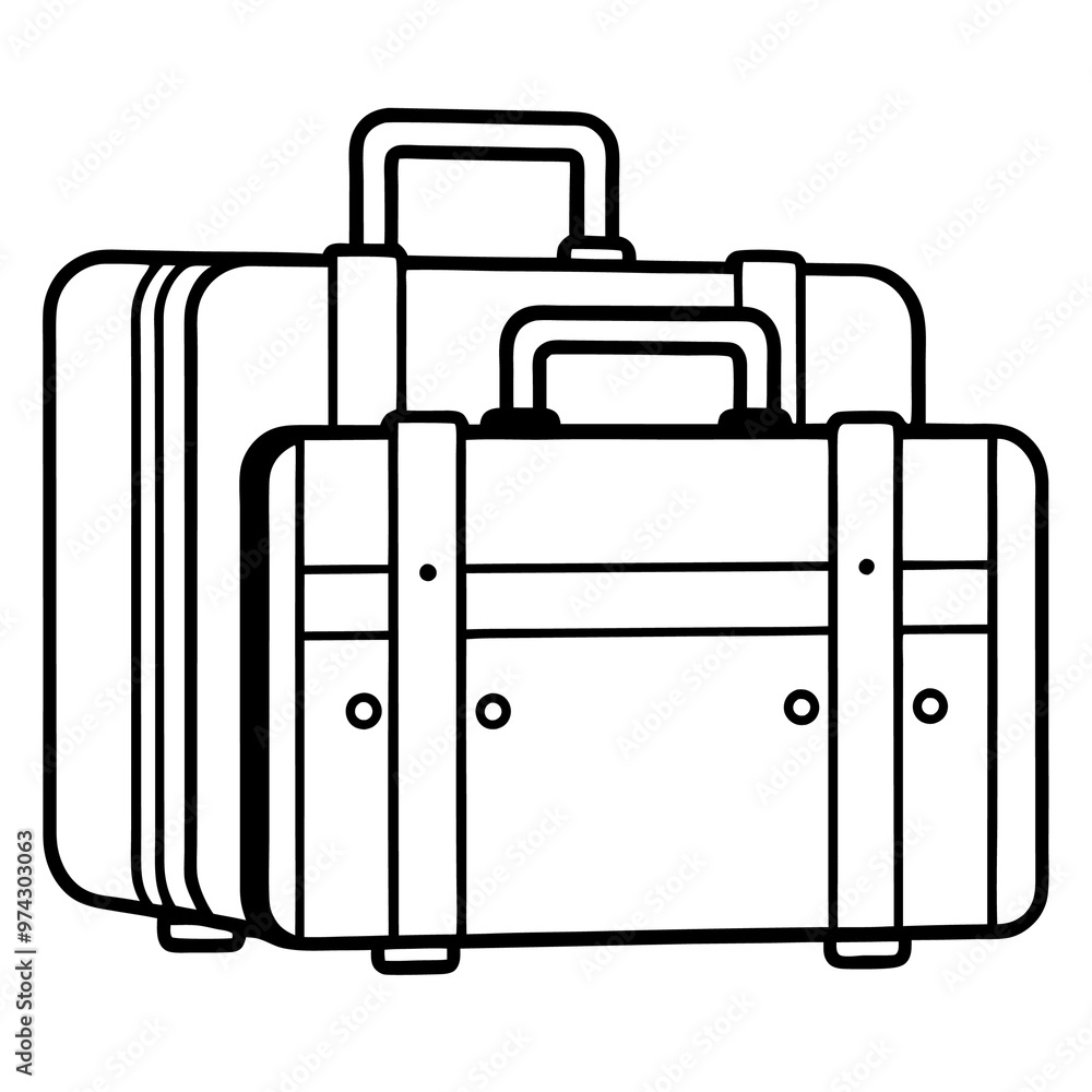 traveler s suitcases outline coloring book page line art drawing traveler s suitcases outline coloring book page line art drawing