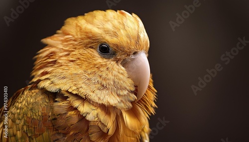 Sleek gold parrot with elegant feathers